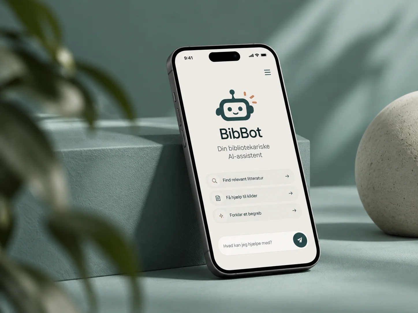 BibBot vist på en smartphone